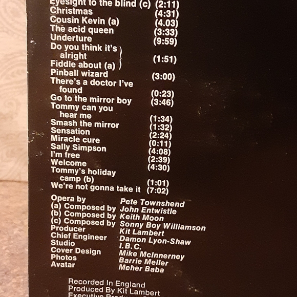 Vintage 1969 The WHO "Tommy" Gatefold Doyble Vinyl - Picture 6 of 7